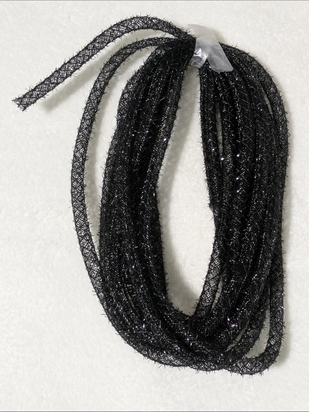 Black Metallic Deco Mesh Tubing